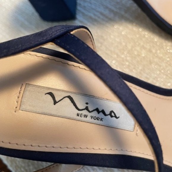 NINA Women's Haven Block Heel Evening Sandals Navy size 9.5M - Picture 5 of 7
